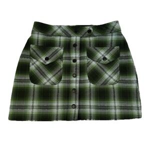 Dark Academia Plaid Mini Skirt L Preppy Punk Schoolgirl Twee Button Front